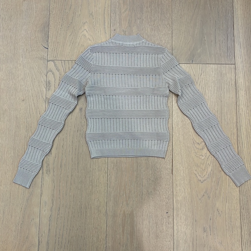 Gray Ribbed Knit Two-Piece Set - Picture 4 of 7